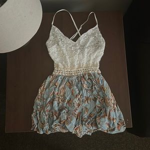 White and blue romper. Size small. From Windsor